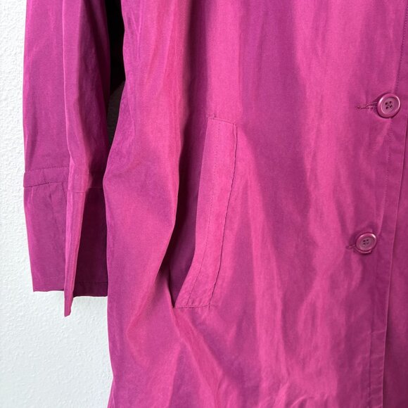 Denim & Co Microfiber 3/4 Length Coat Size 2X Purple Button Front A65636 NWT - Picture 3 of 12